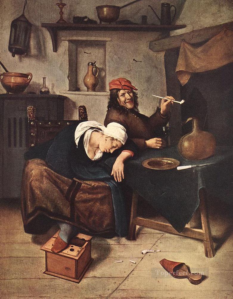 酒飲み オランダの風俗画家ヤン・ステーン油絵